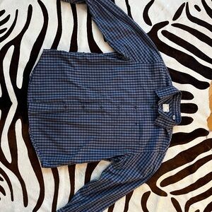 Dockers Navy and Black Plaid Button Down Shirt